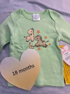 Baby Mode - NWT - Vibrant Green Long Sleeve Tee with Playful Graphic